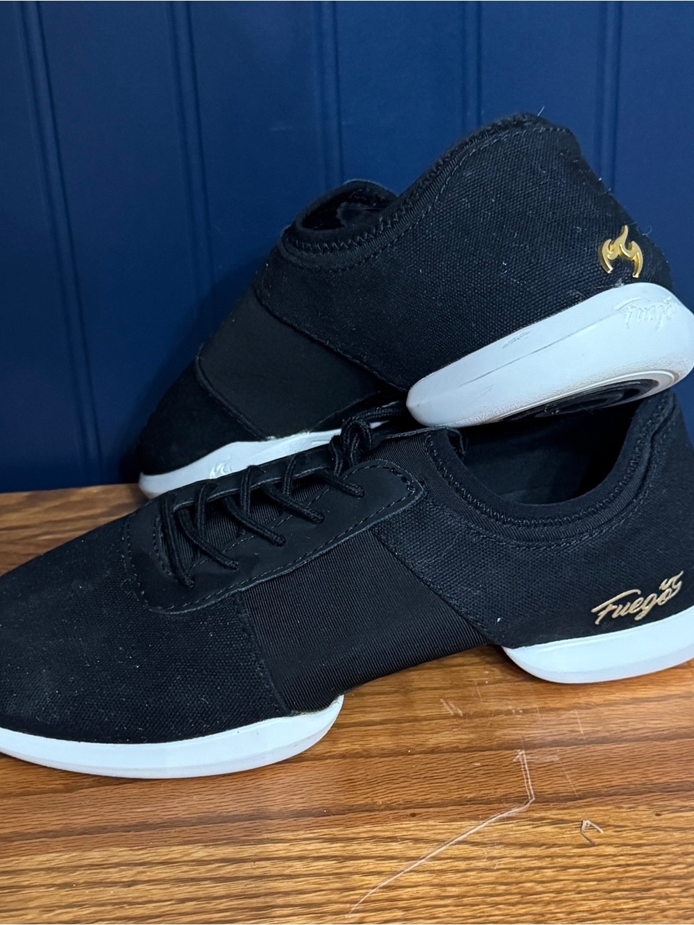 Fuego Black Split Sole Dance Shoes Size 7